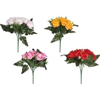 umělá květina Nohel Garden Květina RŮŽE JARO 7květů 27cm