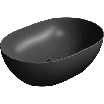 PURA keramické umyvadlo na desku, 50x35cm, černá mat