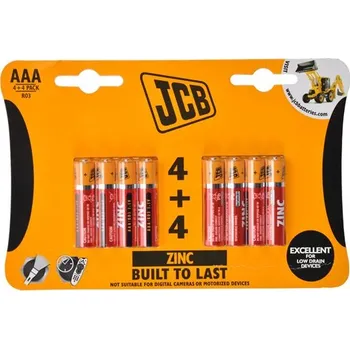 JCB zinko-chloridová baterie AAA R03, blistr 8 ks