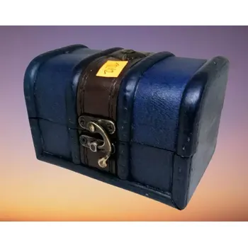 Úložný box Truhlička dřevěná modrá 11x8x8cm