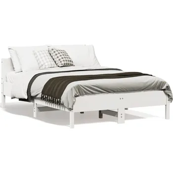 Postel vidaXL Postel bez matrace voskově 140 x 190 cm masivní borovice [842602] Barva: Bílá