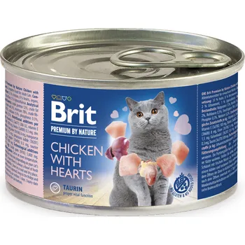 Krmivo pro kočku Brit Premium Cat by Nature konz Chicken&Hearts 200g (min. odběr 24 ks)