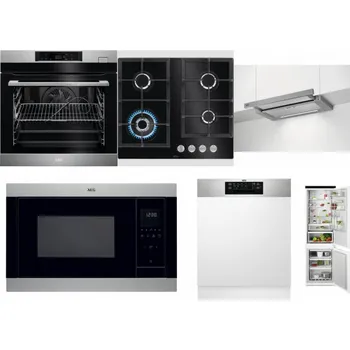 Set domácích spotřebičů AEG BSK782380M + AEG Mastery SpeedBurner HKB64420NB + AEG DPE5660M + AEG Mastery MSB2547D-M + AEG FEE72706PM + AEG TSC6M181ES