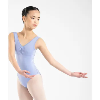 Cyklistické oblečení DOMYOS Dívčí baletní dres 500 5-6 LET FIALOVÁ|MODRÁ