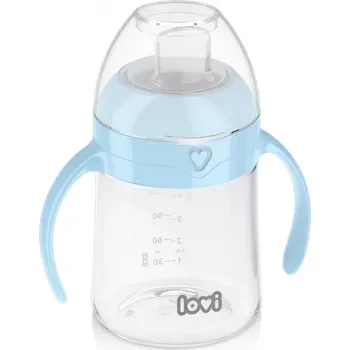 Kojenecká láhev LOVI První hrneček s pítkem 150 ml modrý (35/358)