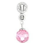 Přívěsek stříbrný Kulička růžová se zirkony - 3