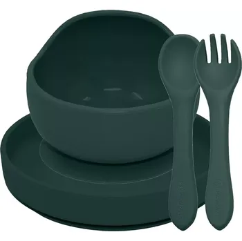Jídelní set PETITE&MARS Set jídelní silikonový TAKE&MATCH 3 ks Misty Green (VP-F171128)