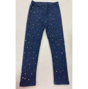 Topo dívčí zateplené legíny tmavě modré třpytivé drobné hvězdičky velikost 116