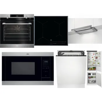 Set domácích spotřebičů AEG Mastery SteamBake BCK455350M + AEG Mastery SenseFry IAE64431FB + AEG DPE5660M + AEG Mastery MSB2547D-M + AEG FSK73607Z + AEG TSC6M181ES