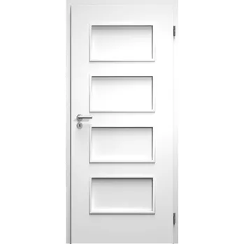 Interiérové dveře SAPELI SWING KOMFORT M19 - CPL LAMINÁT - OTOČNÉ DVEŘE VČ. ZÁRUBNĚ - Bílá hladká Průchozí šířka (cm): 90, Průchozí výška (cm): 197