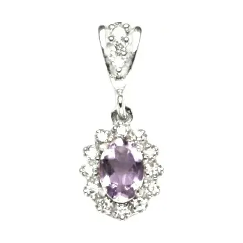 Přívěsek Stříbrný přívěsek Kate přírodní ametyst světlý - VP247 (Stříbrný přívěsek s přírodním ametystem)
