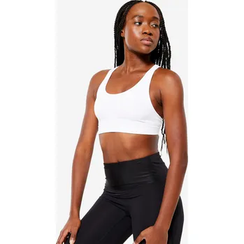 Podprsenka DECATHLON Dámská fitness podprsenka středně zpevňující L BÍLÁ
