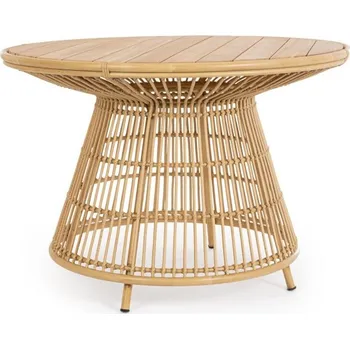 Zahradní stůl BIZZOTTO zahradní ratanový stůl ADELMA světlý ø110 cm 0660428