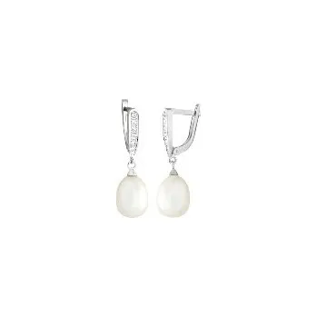 Náušnice Náušnice visací bílé zlato Perla sladkovodní bílá