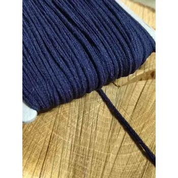 Textilní guma Kulatá pruženka Ø2 mm měkká barva temná modrá