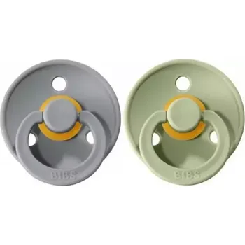 BIBS Colour dudlíky z přírodního kaučuku 2ks velikost 2 (6-18měs) Sage/Cloud