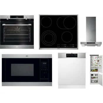 Set domácích spotřebičů AEG Mastery SteamBake BCK455350M + AEG Mastery DirectTouch HK654070XB + AEG Mastery DBB5660HM + AEG Mastery MSB2547D-M + AEG FEE72706PM + AEG TSC6M181ES