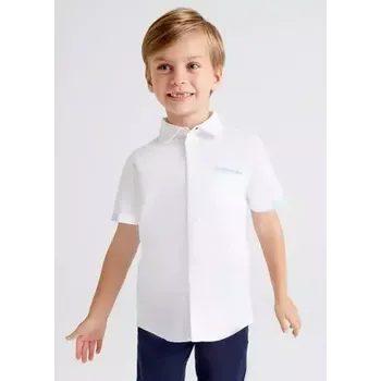 Chlapecká košile Chlapecká košile s krátkým rukávem Mayoral 3116-10 Blanco velikost 110