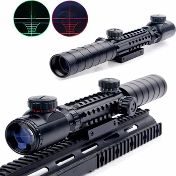 Airsoft Nové 3-9x32EG Tactical Riflescope Červená a zelená osvětlená mřížka Airsoft lovecká puška s krytem objektivu E