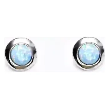 Náušnice Stříbrné náušnice světle modrý opál - NŠ1470 (Stříbrné náušnice s opálem 5 mm)