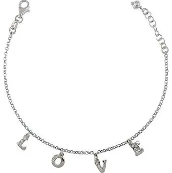 Náramek Stříbrný náramek LOVE se zirkony délka náramku 17+2cm