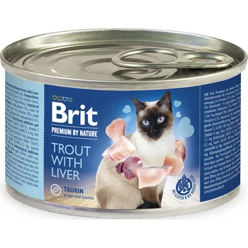 Krmivo pro kočku Brit Premium Cat by Nature konz Trout&Liver 200g (min. odběr 6 ks)
