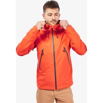 Pánská vesta QUECHUA Pánská turistická nepromokavá bunda MH 500 2XL ORANŽOVÁ|ČERVENÁ