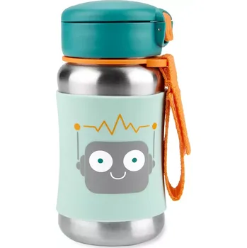 Láhev SKIP HOP Spark Style Láhev s brčkem na vodu nerez Robot