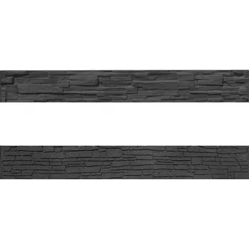 Pletivo Betonový panel štípaný kámen 2-str. grafit; 200x25x4cm