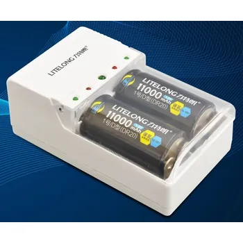 Článková baterie Akumulátor 2ks LITELONG D/R20 Size RTU D11000 nabíjecí baterie NiMH 11000mAh 1.2V vysoký proud a nabijecka