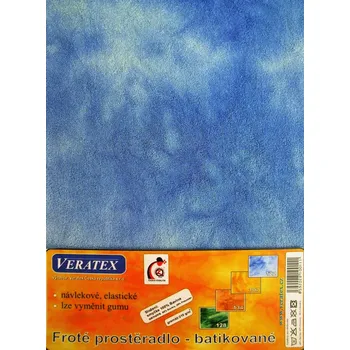 Prostěradlo veratex Froté prostěradlo batika 90x200/17cm modrá batika