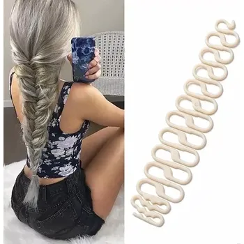 Ozdoba do vlasů Rybí cop - Hairagami pomůcka pro vytvoření účesu - krémová