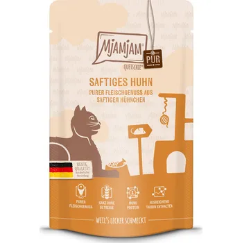 Krmivo pro kočku MjAMjAM Quetschie ryzí požitek z čistého šťavnatého kuřecího masa 48x125g