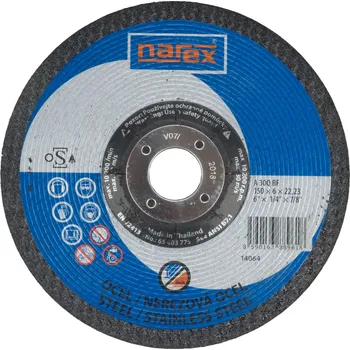 Brusný kotouč NAREX 150×6×22.2 A 30 BF - Brusný kotouč na ocel vypouklý