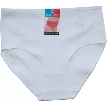 Dámské kalhotky do pasu žebrované dvě tapičky bílé 6895 599/227