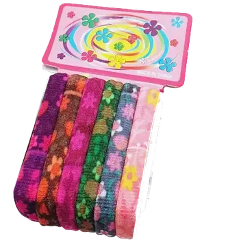 Sada gumiček do vlasů se vzorem kytka - 6 ks