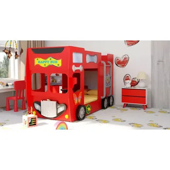 Dětská postel Plastiko Happy Bus 190 x 90 cm Červená
