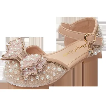 Dětská sálová obuv Dívčí elegantní sandálky s perličkami Barva: Růžová, Velikost EUR: 30