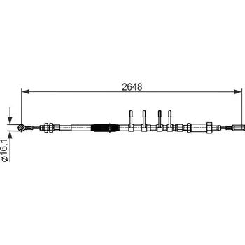 Lanko parkovací brzdy Tažné lanko, parkovací brzda BOSCH 1 987 482 596