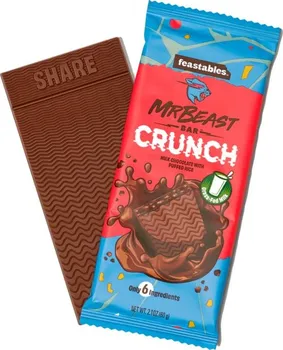 Čokoláda Feastables MrBeast Crunch mléčná čokoláda s pufovanou rýží 44 % 60 g