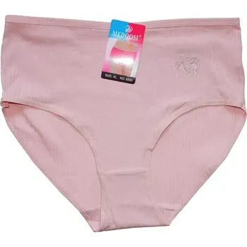 Dámské kalhotky do pasu žebrované dvě tapičky růžové 6895 599/234