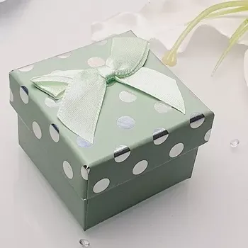 Dárková krabička Dárková krabička kostka - puntík zelená