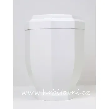 Smuteční dekorace Urna nerezová osmiboká bílá