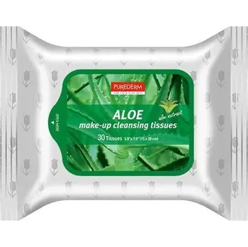 Odličovací ubrousek Purederm Čisticí pleťové ubrousky s výtažky z aloe vera, 30 ks