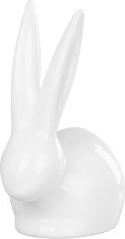 Velikonoční dekorace MagicHome Porcelánový zajíček s dlouhýma ušima 10,1 x 6,5 x 13,1 cm bílý