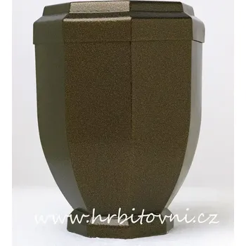Smuteční dekorace Urna nerezová osmiboká starozlatá