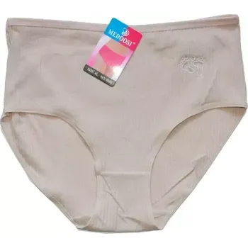 Dámské kalhotky do pasu žebrované dvě tapičky krémové 6895