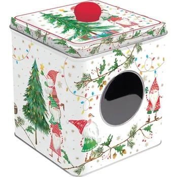 Dóza na potraviny Easy Life Plechová dóza na bonbóny Ready For Christmas 13x13x14,5 cm