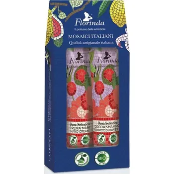 Tělový krém Florinda Dárková sada krému na ruce a sprchového šamponu Rosa Selvatica 2x30 ml 2 ks