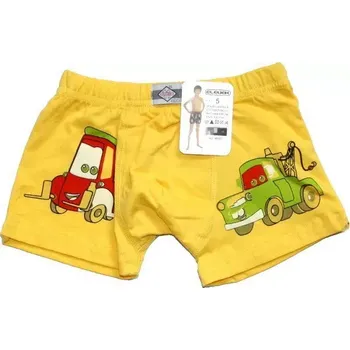 Dětské boxerky chlapecké s obrázkem auta 60597 žlutá